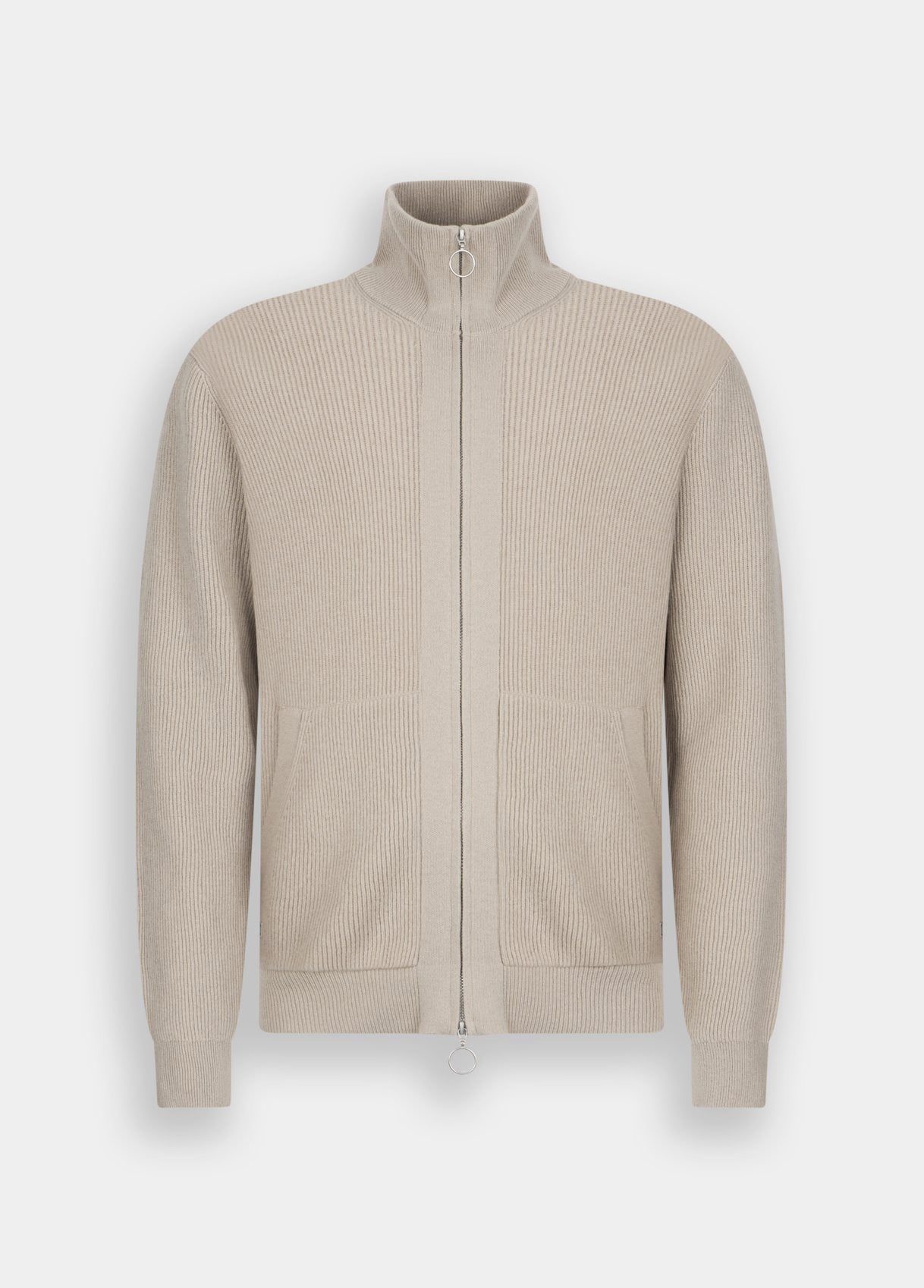 Cardigan in lana e cashmere con zip