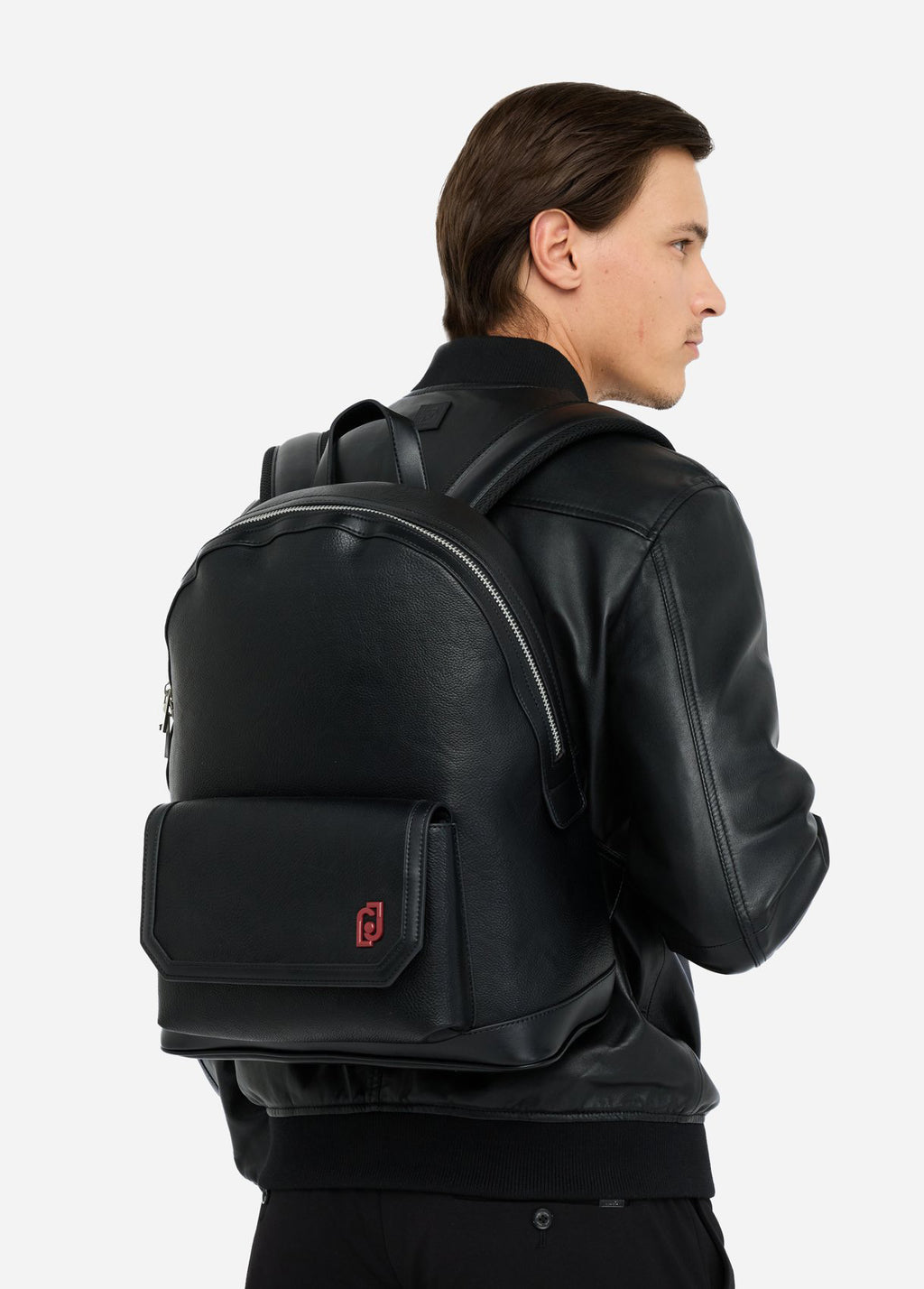 Zaino in ecopelle bottalato nero