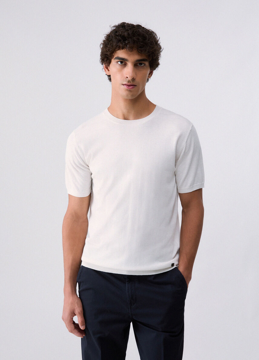 T-SHIRT IN COTONE E SETA