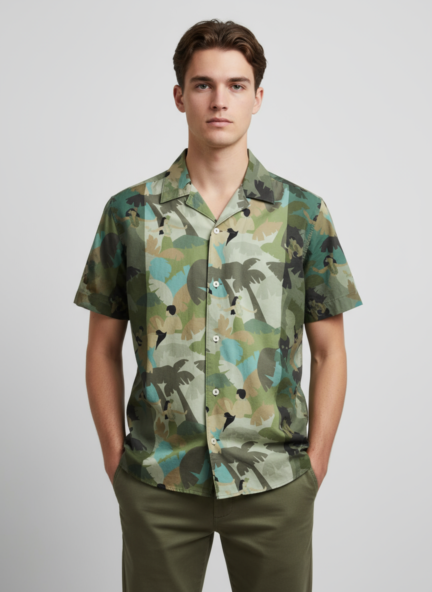 Camicia fantasia manica corta Tintoria Mattei