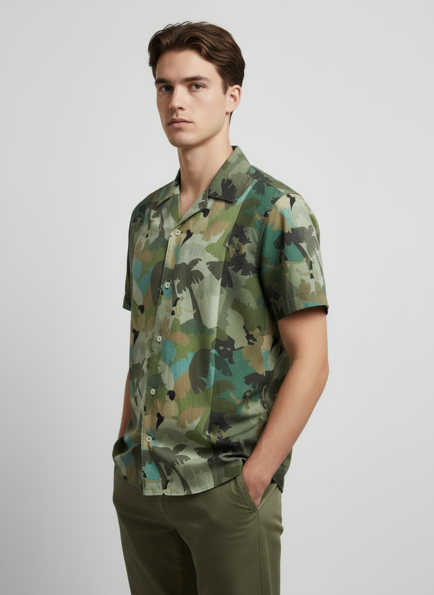 Camicia fantasia manica corta Tintoria Mattei