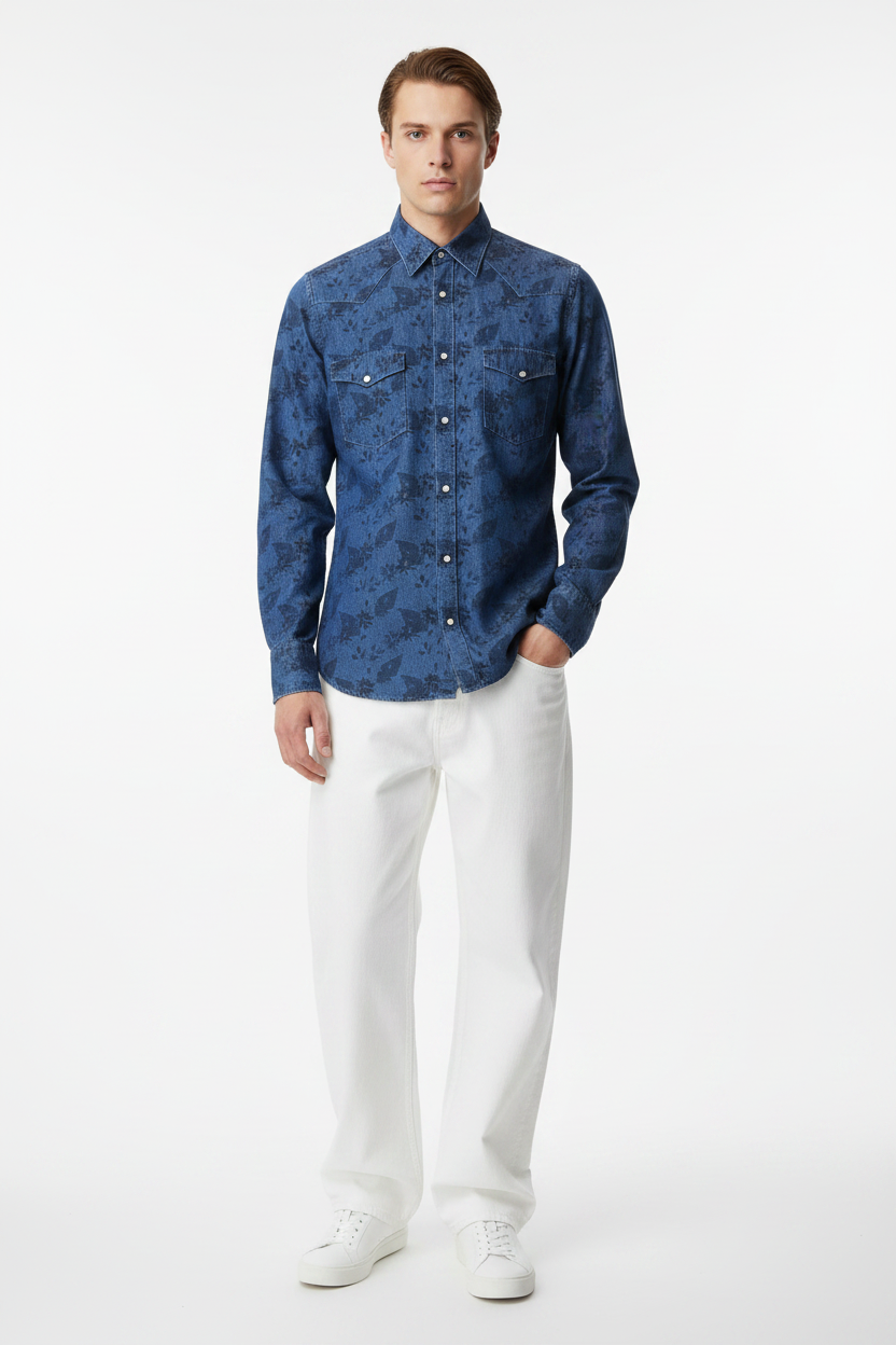 Camicia denim fantasia Tintoria Mattei