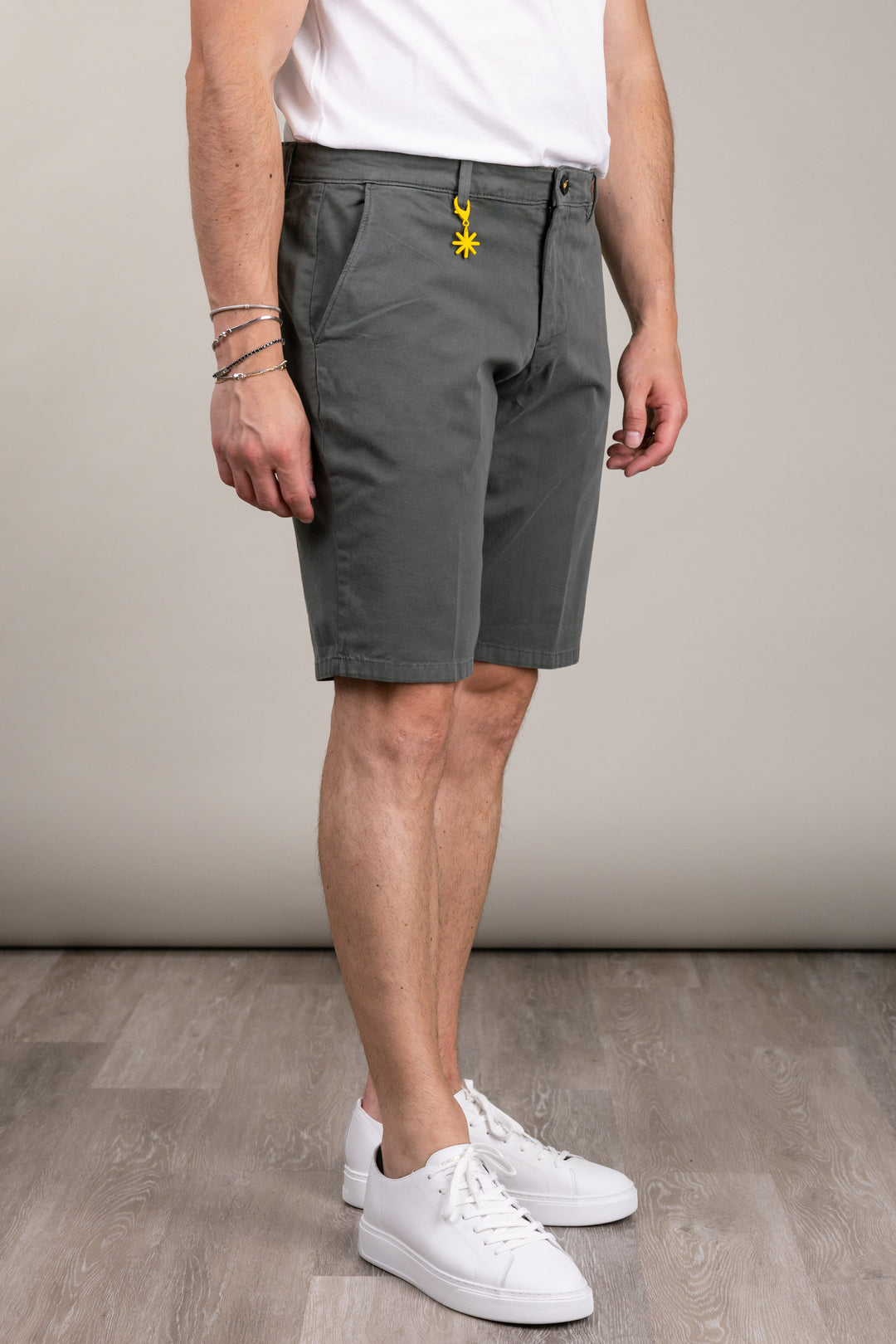 Bermuda chino cotone stretch verde