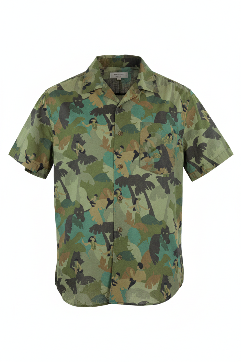 Camicia tropicale - colori uniformi dal retro