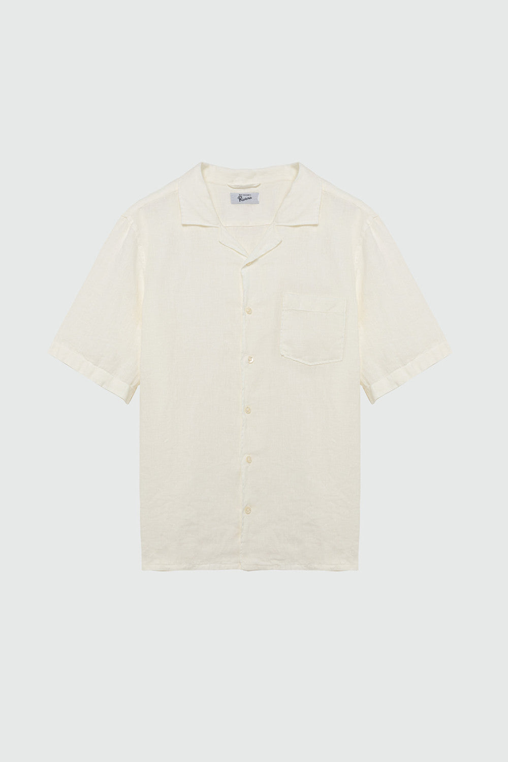 Camicia Bowling Riviera in Lino bianca