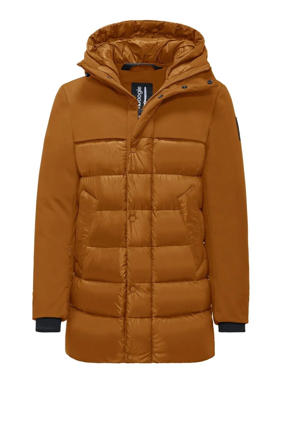 Parka Bimaterico Imbottito in Piuma