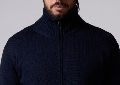 Giacca zip rasato misto merinos