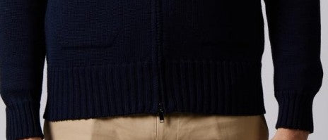 Giacca zip rasato misto merinos