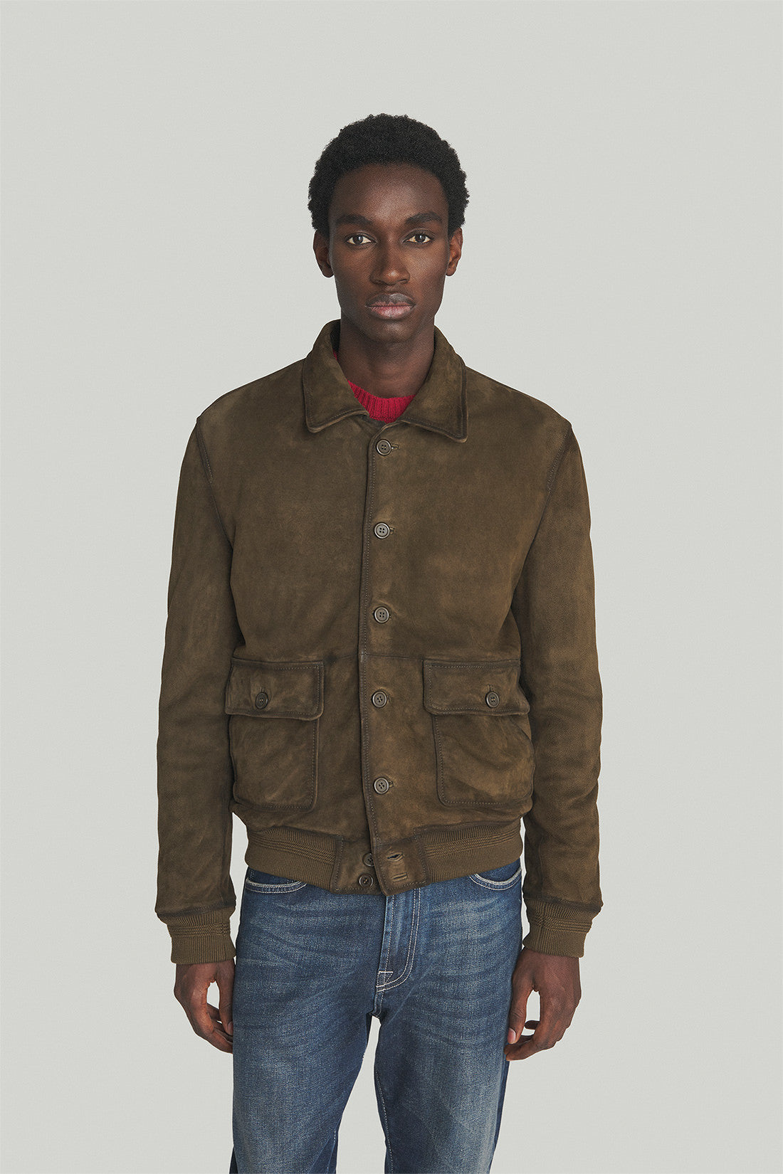 GIACCA IN PELLE SUEDE EFFETTO VINTAGE