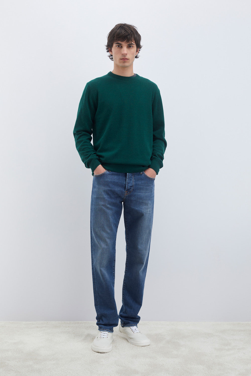 MAGLIONE GIROCOLLO IN LANA E CASHMERE green