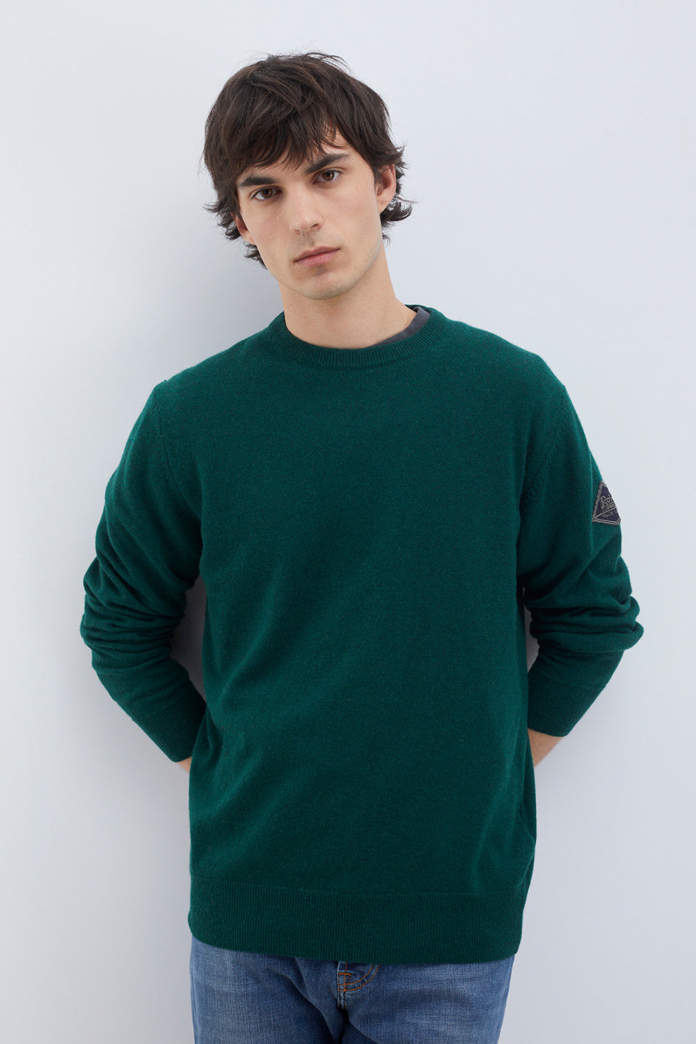 MAGLIONE GIROCOLLO IN LANA E CASHMERE green