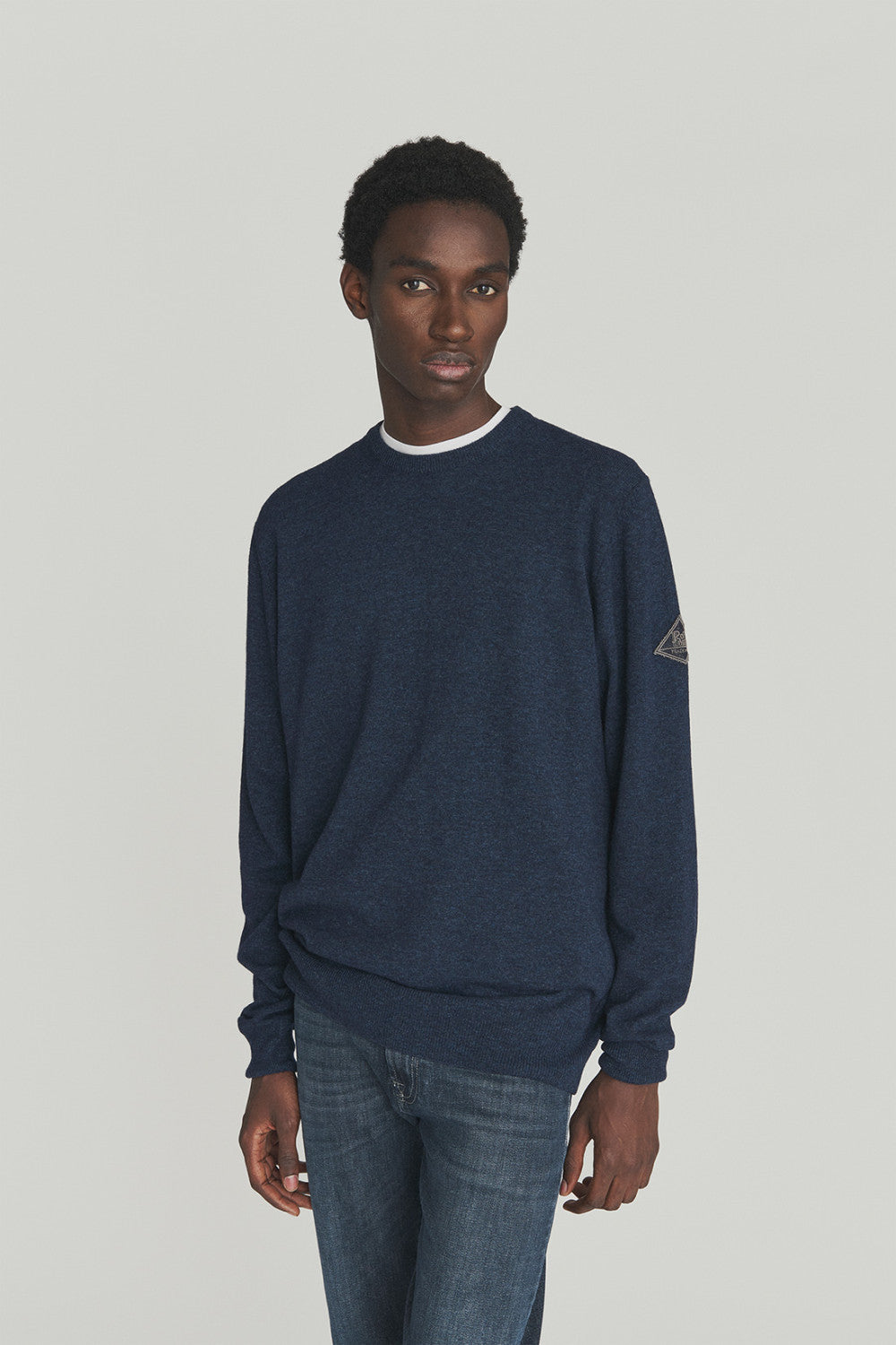 MAGLIONE GIROCOLLO IN LANA E CASHMERE FINEZZA 12 blu