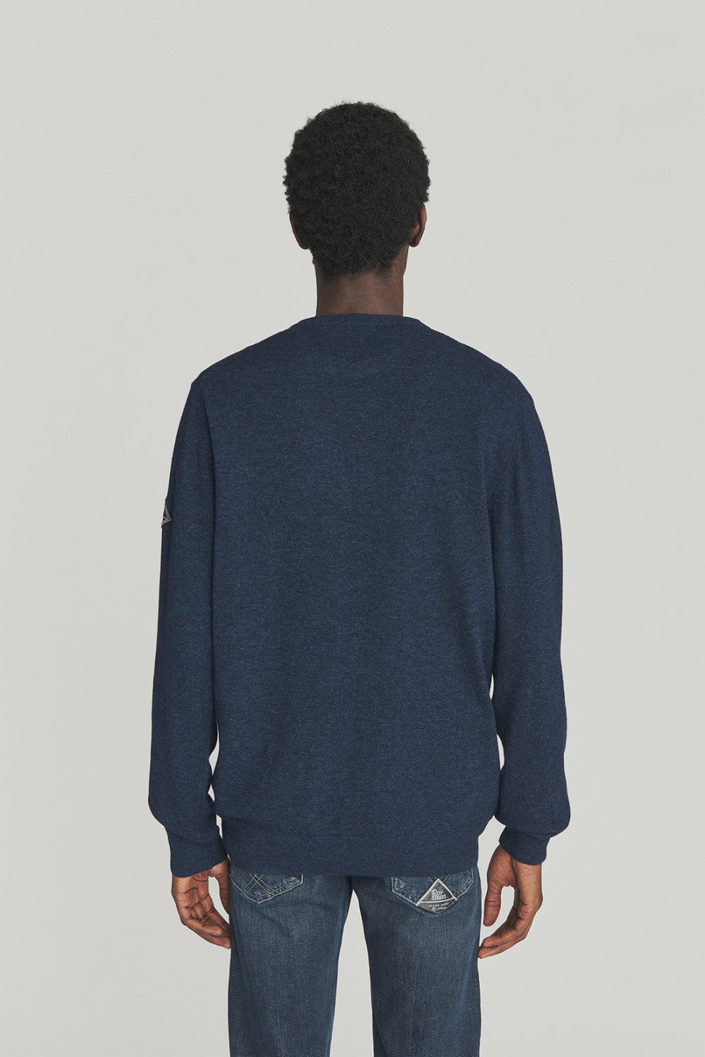 MAGLIONE GIROCOLLO IN LANA E CASHMERE FINEZZA 12 blu