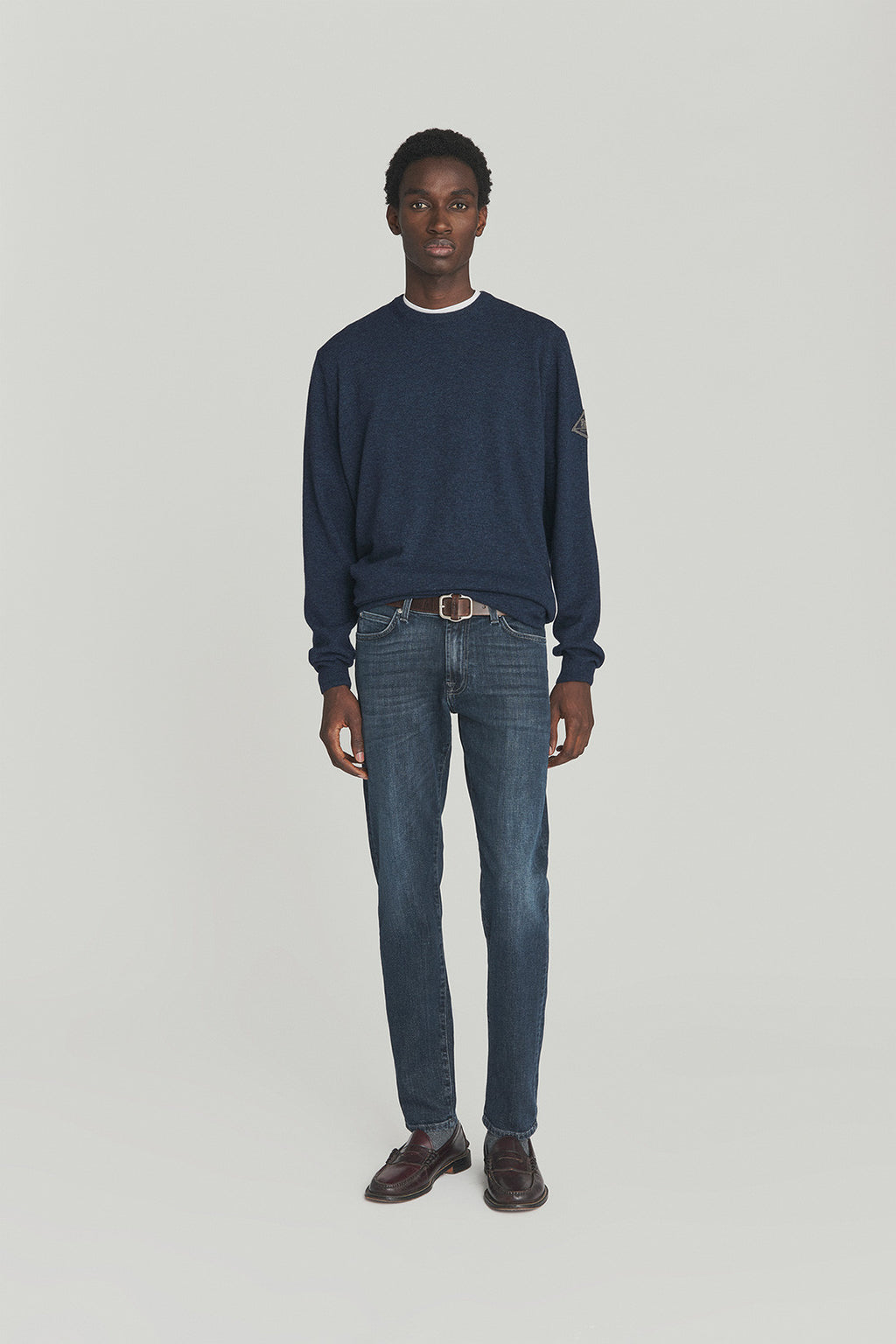 MAGLIONE GIROCOLLO IN LANA E CASHMERE FINEZZA 12 blu