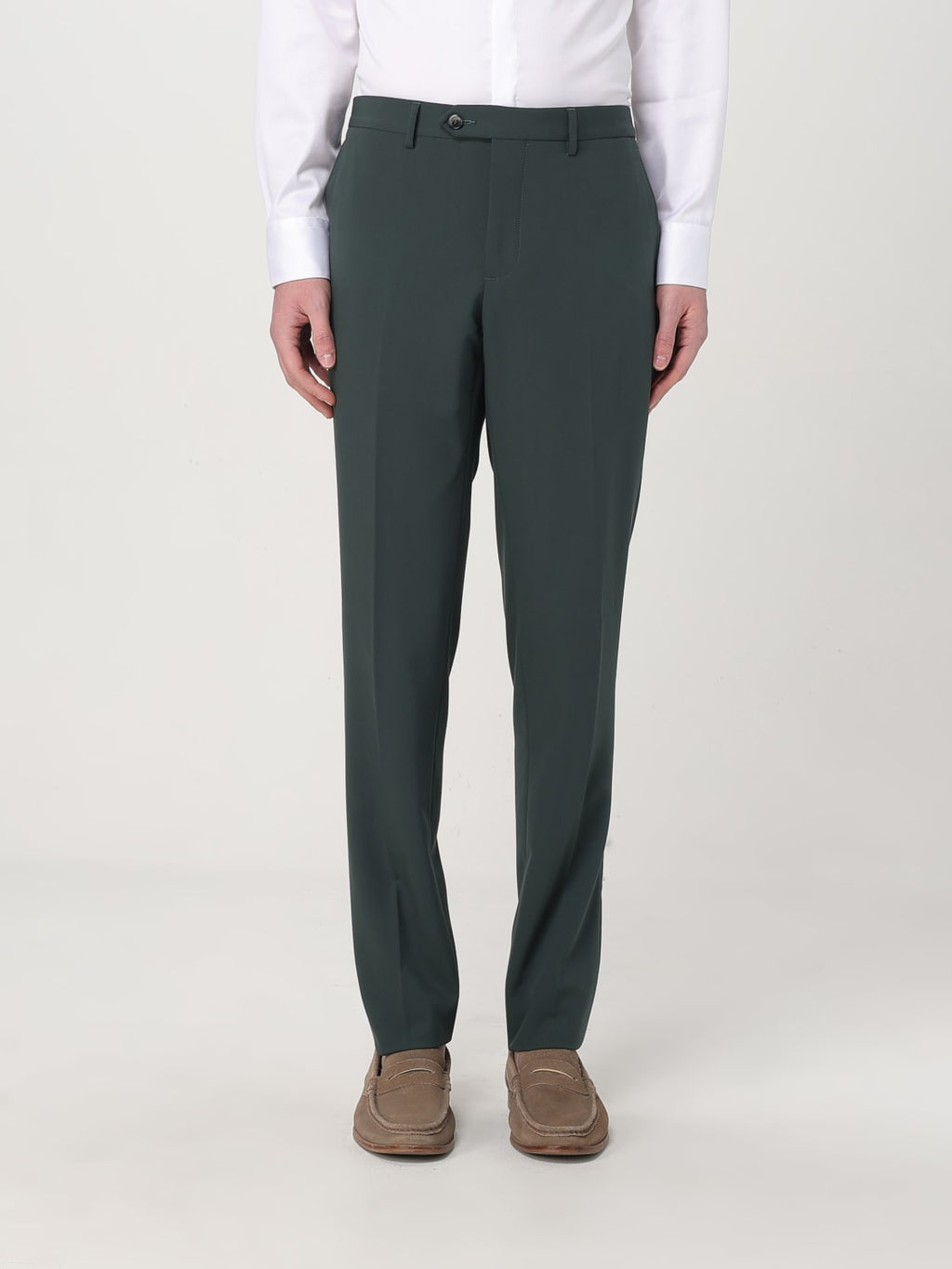 Abito monopetto  misto viscosa stretch verde