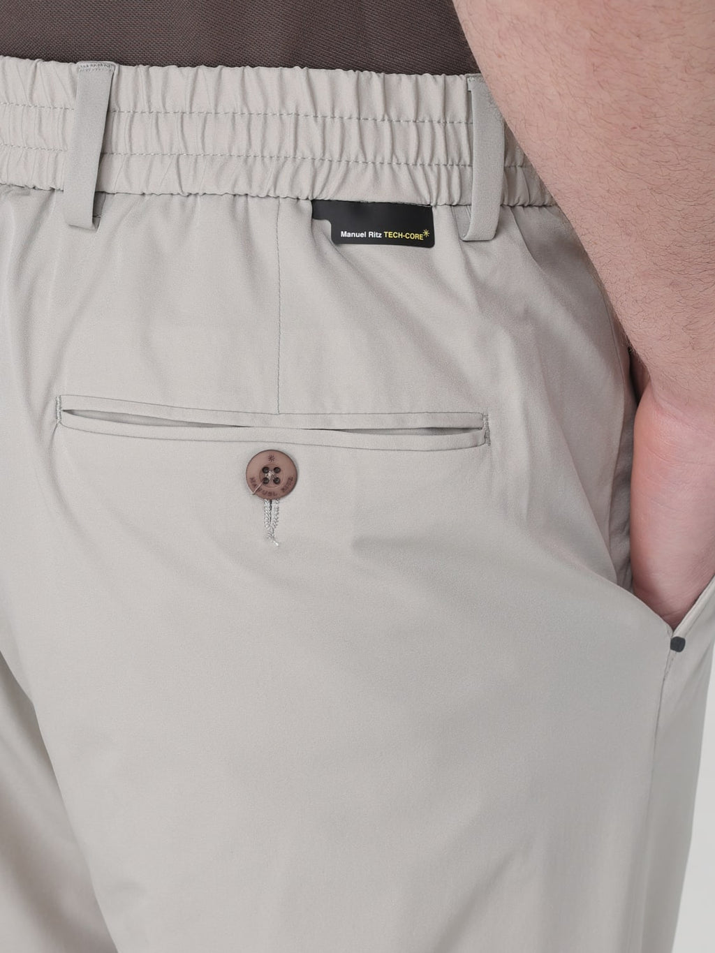 Pantalone jogging tecnico stretch beige