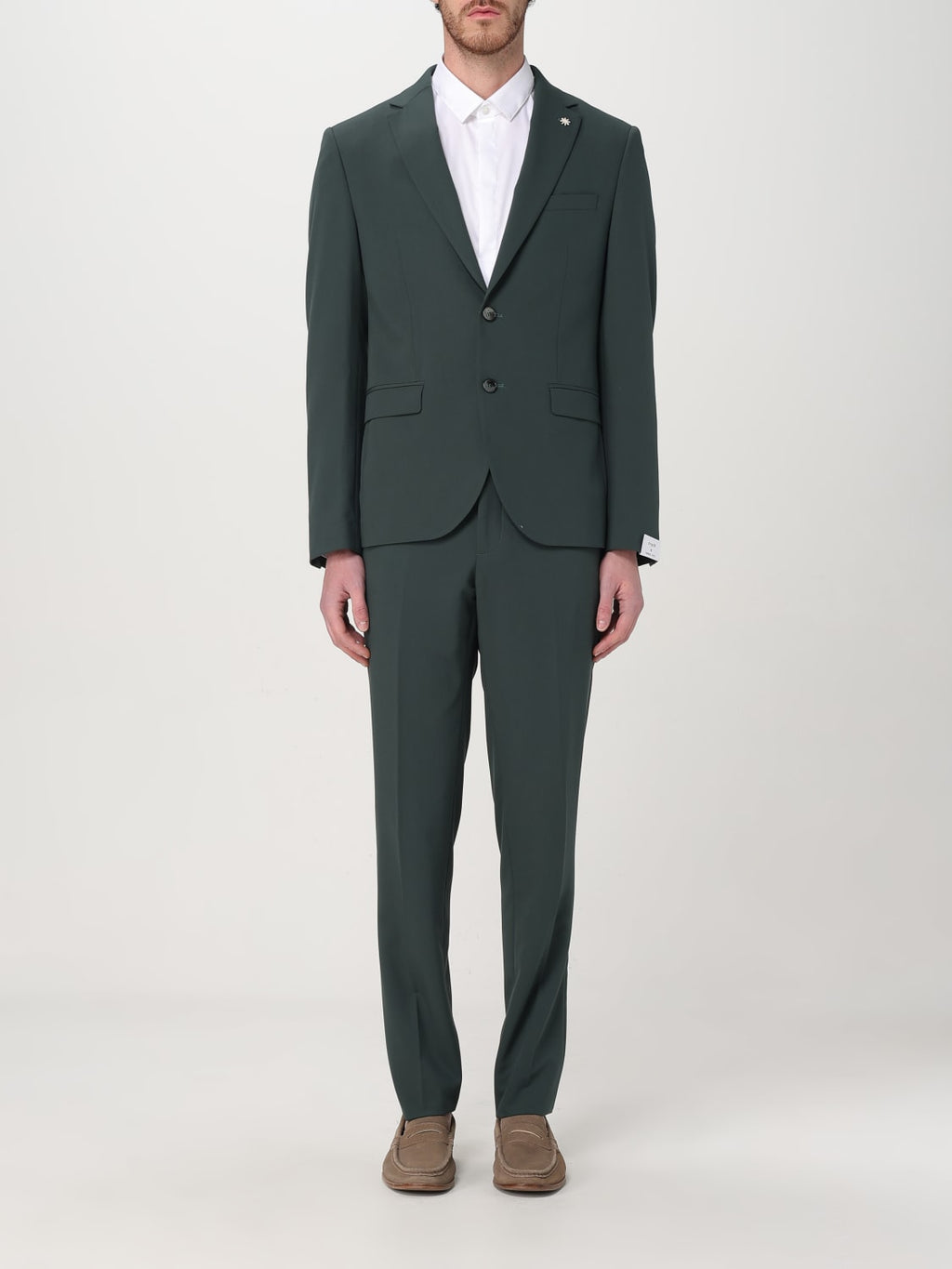 Abito monopetto  misto viscosa stretch verde