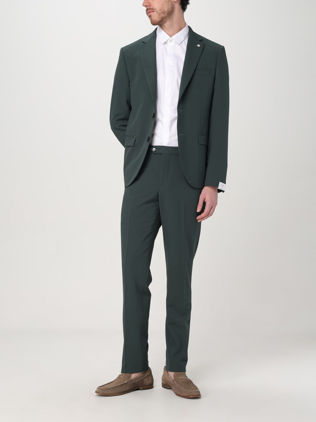 Abito monopetto  misto viscosa stretch verde