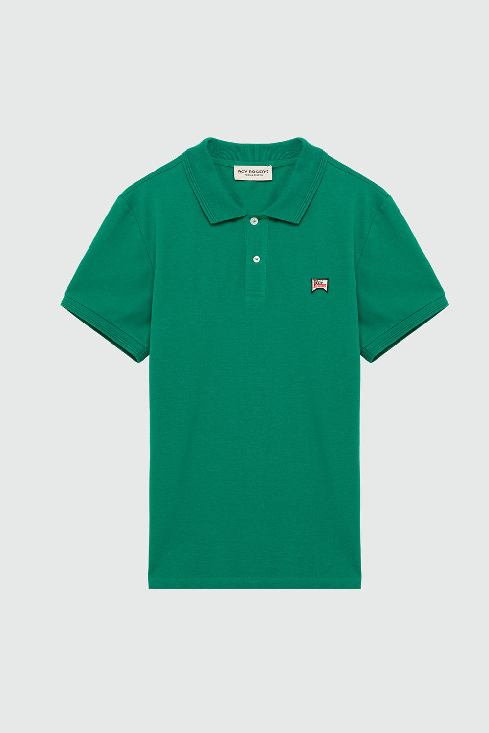 Polo in piquet con logo verde