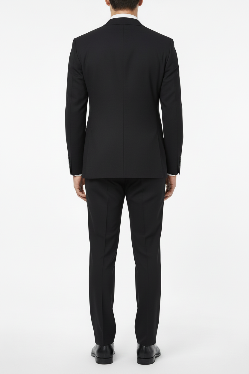 Abito slim misto viscosa stretch nero