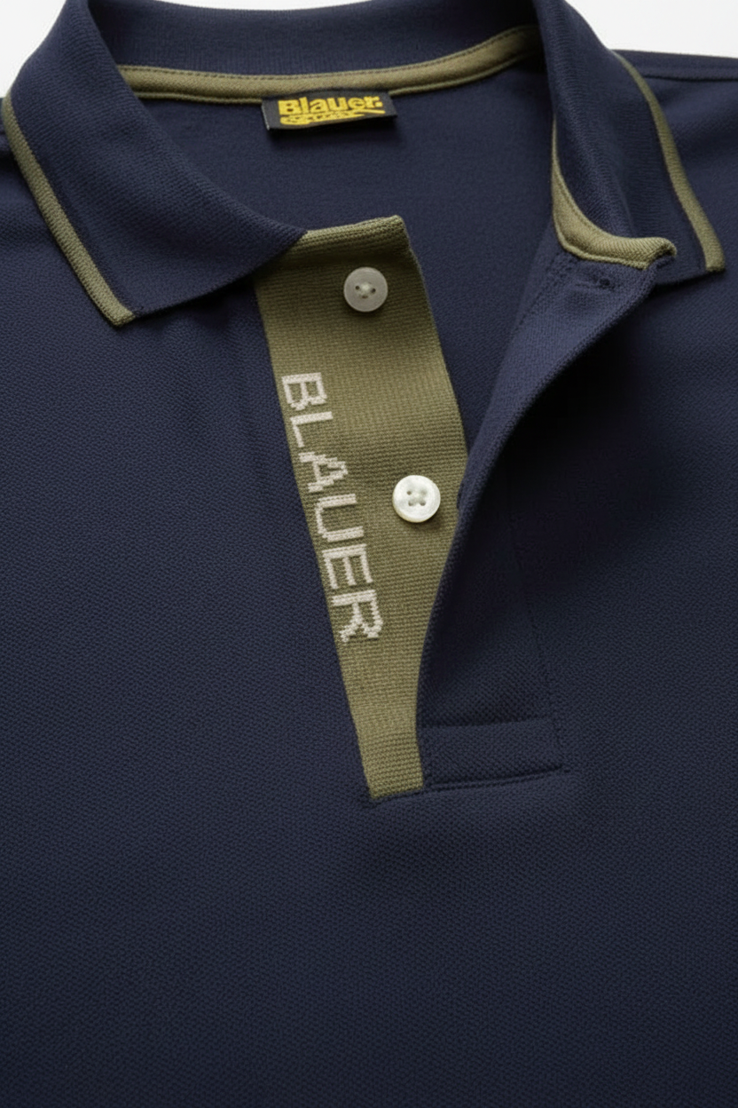 POLO DOPPIA RIGA LOGATA PARKSON blu