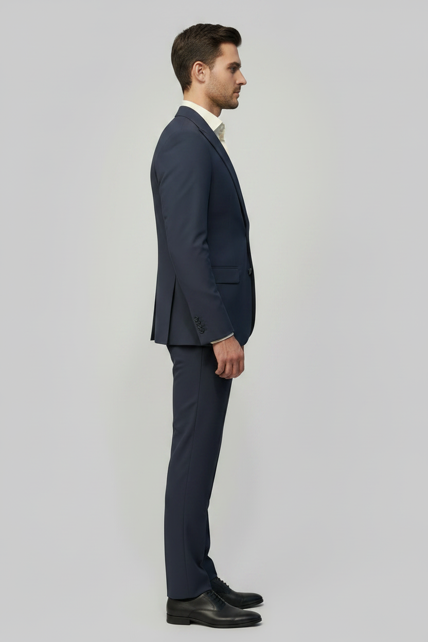 Abito slim misto viscosa strech blu
