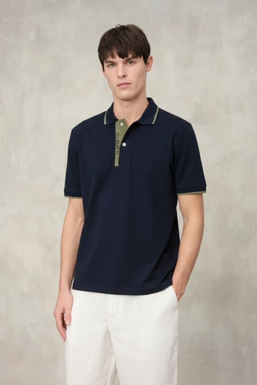 POLO DOPPIA RIGA LOGATA PARKSON blu