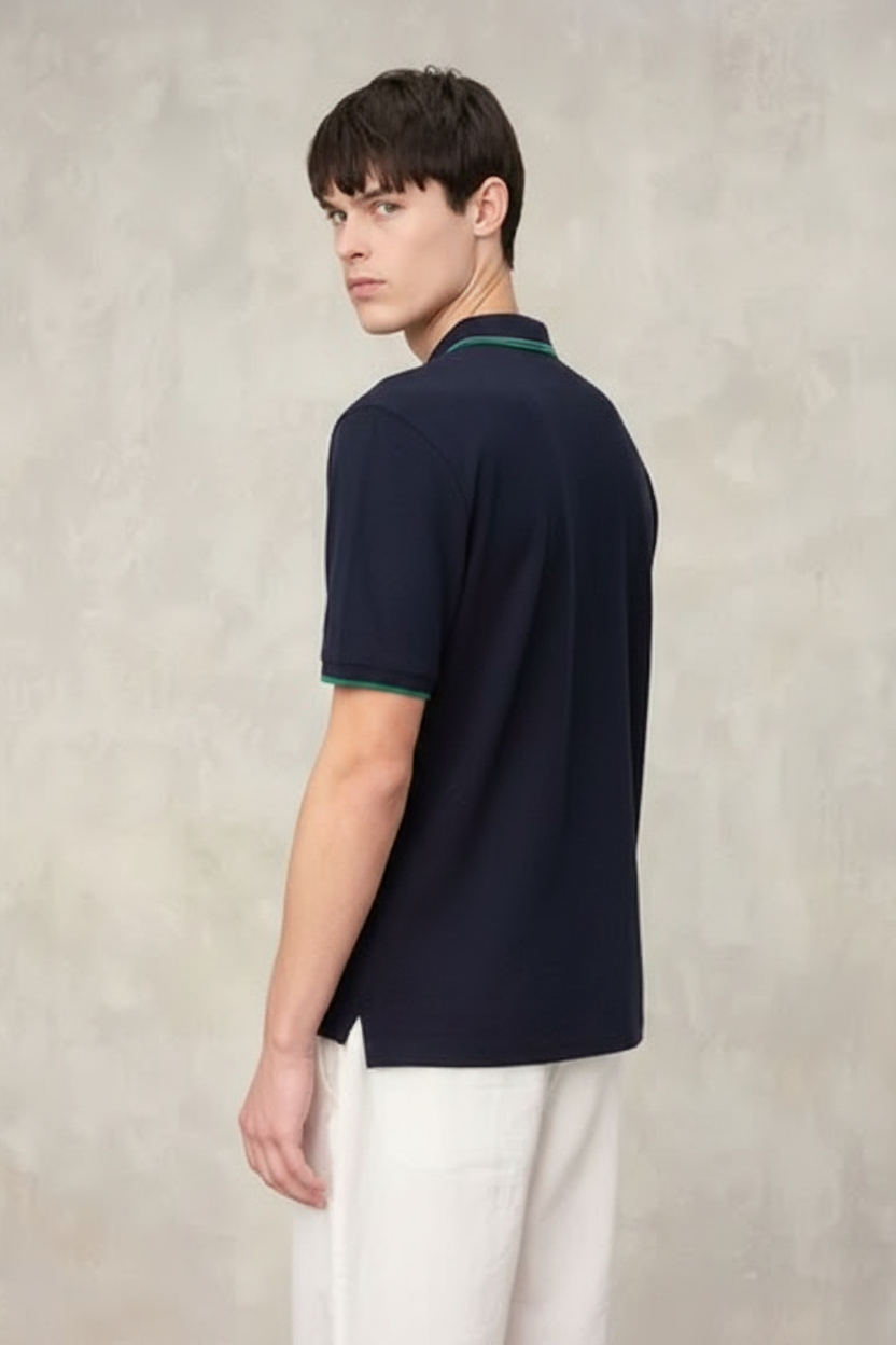 POLO DOPPIA RIGA LOGATA PARKSON blu