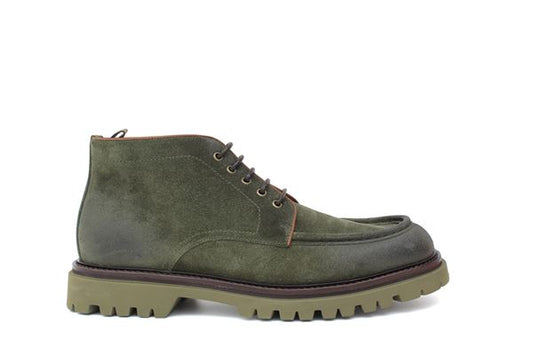 Stivaletto stringato camoscio verde