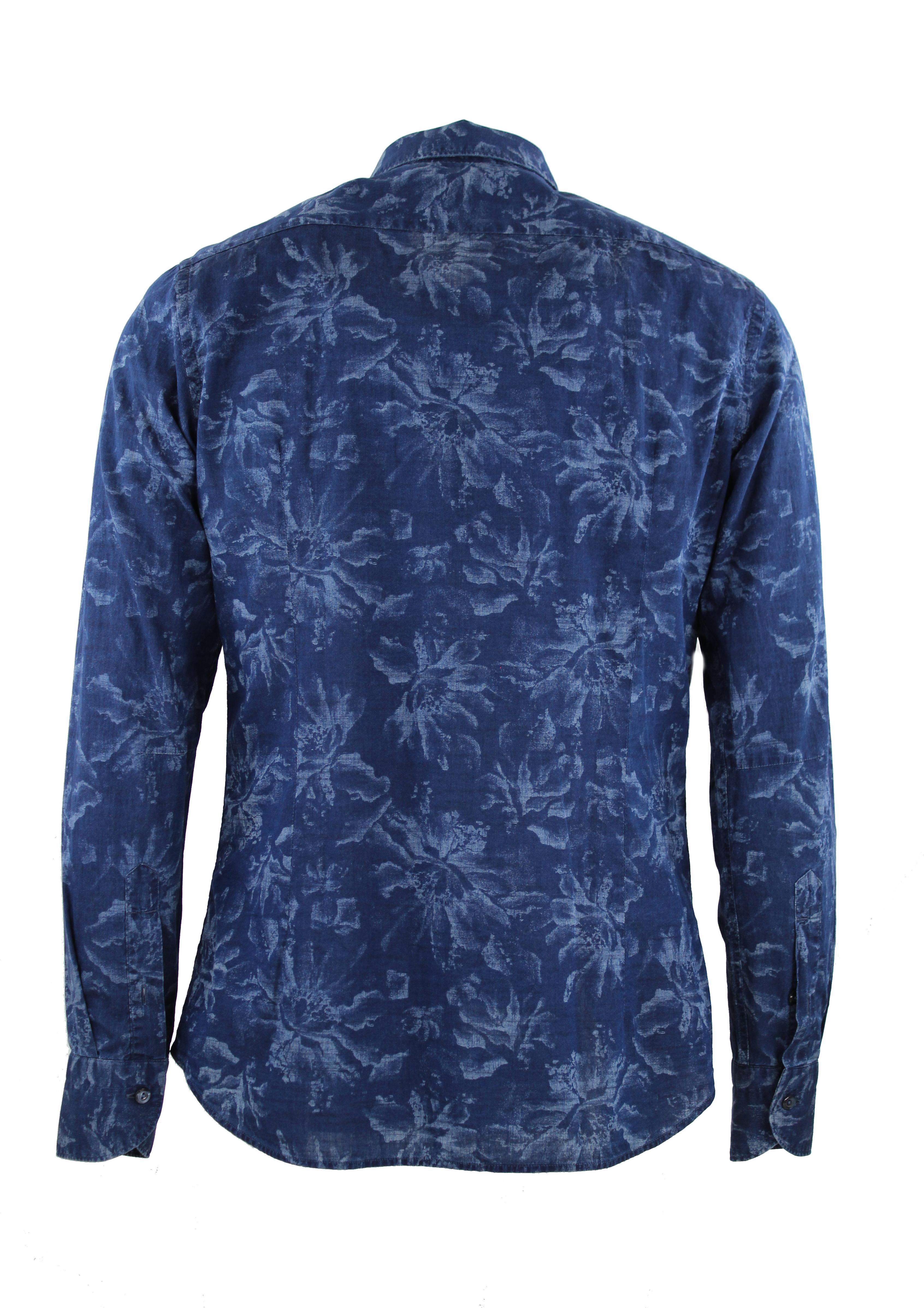 Camicia fantasia fiori blu Tintoria Mattei