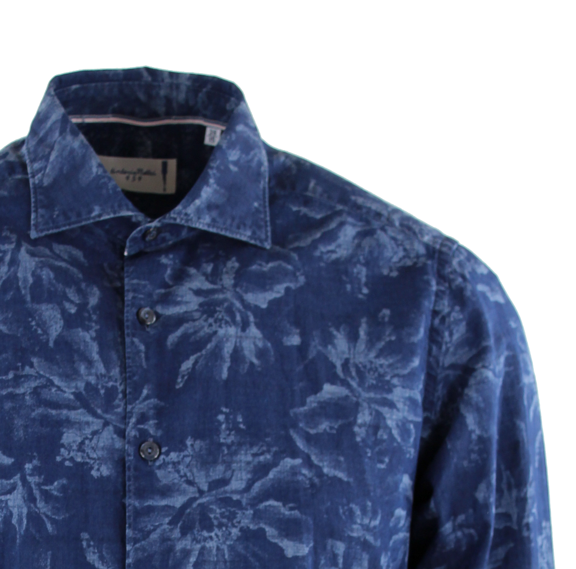 Camicia fantasia fiori blu Tintoria Mattei