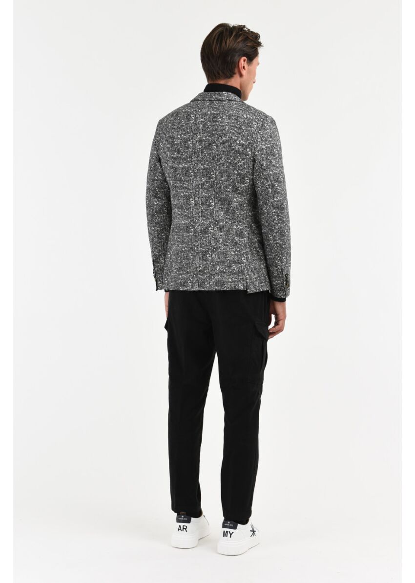 Giacca slim fit microfantasia stampata su felpa