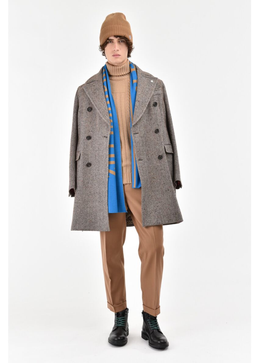 Turtleneck sweater with a mix of wool and cashmere stitches