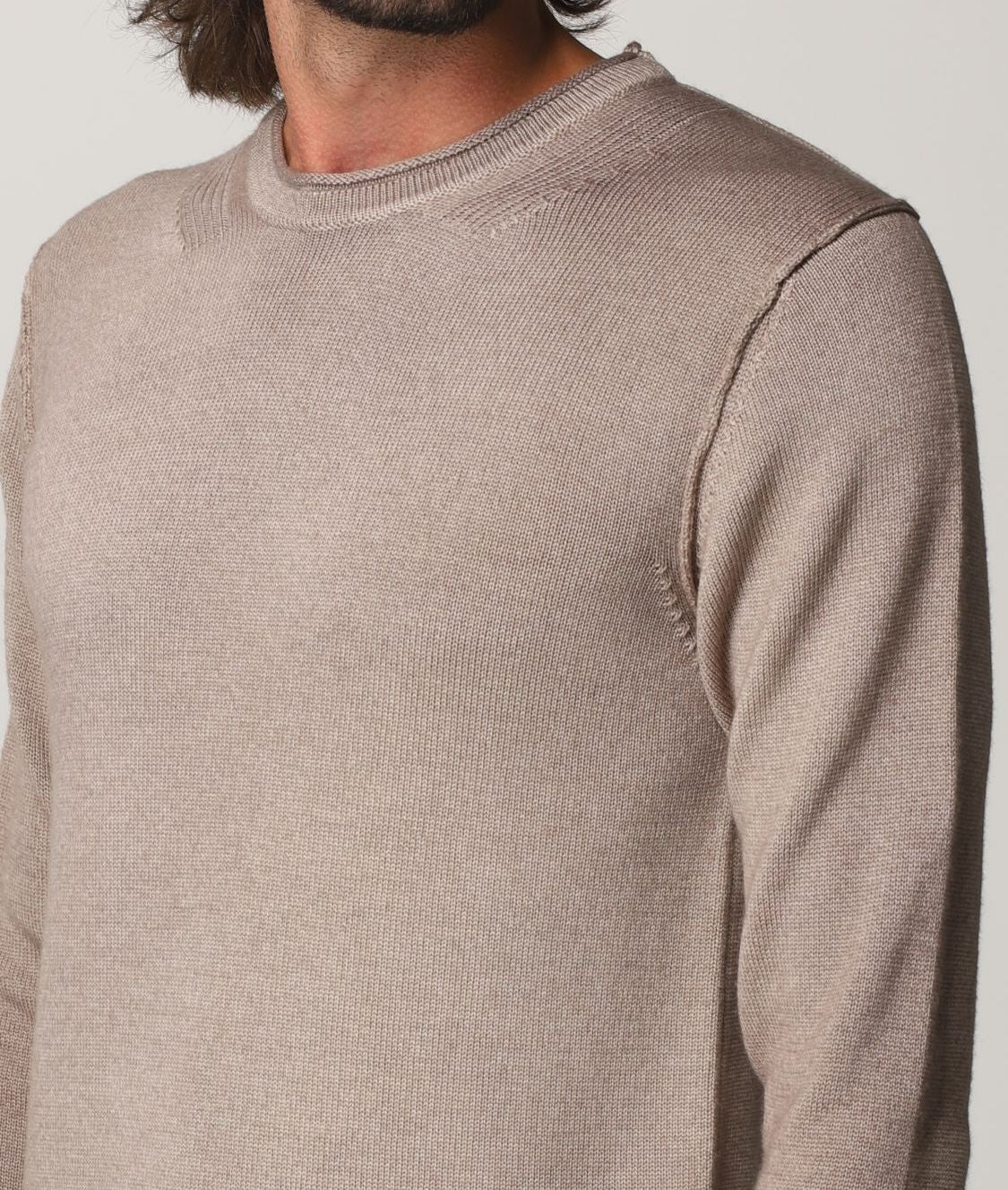 Girocollo lana rasata