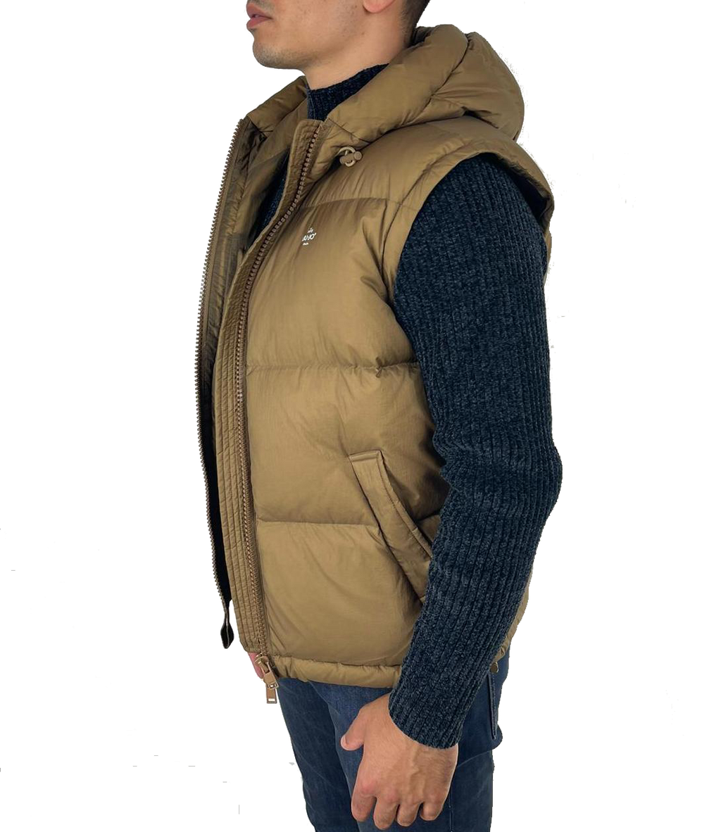 Giubbotto imbottito vera piuma con cappuccio