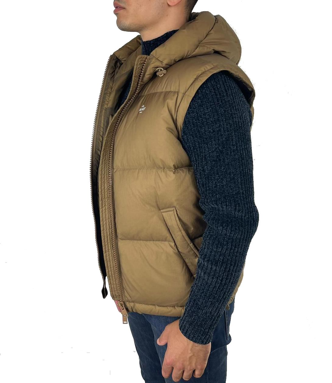 Giubbotto imbottito vera piuma con cappuccio