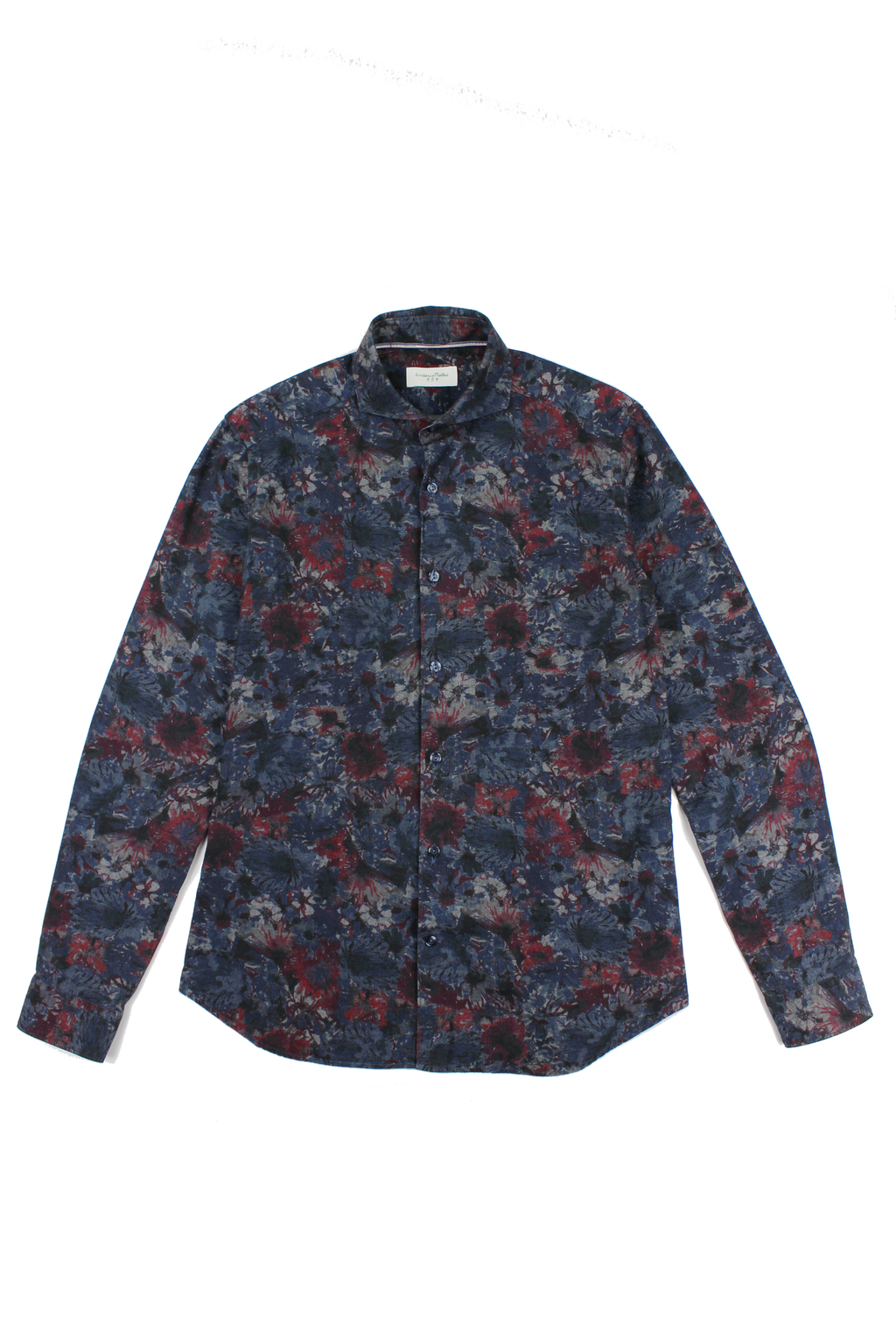 Camicia fantasia fiori blu Tintoria Mattei