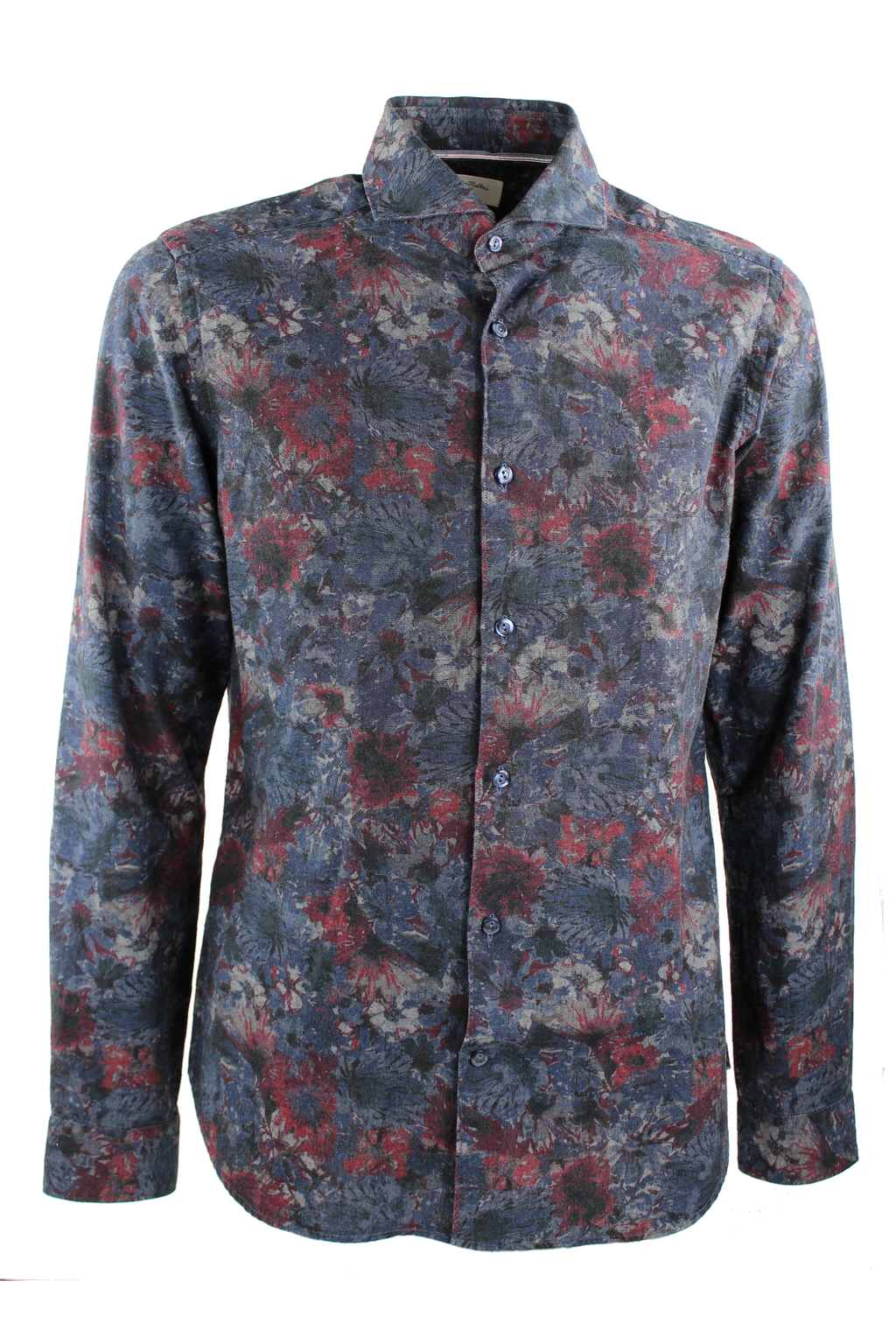 Camicia fantasia fiori blu Tintoria Mattei