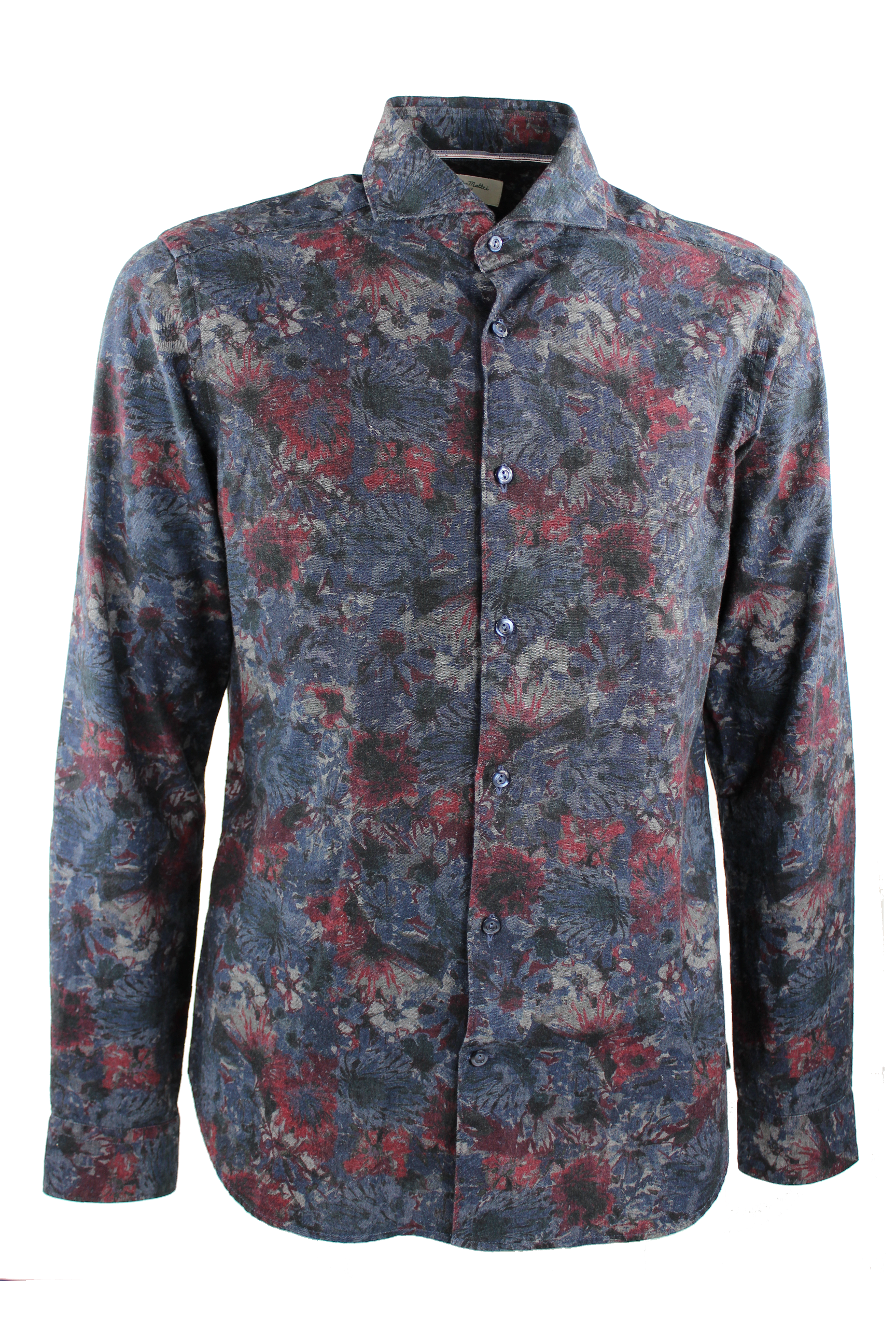 Camicia fantasia fiori blu Tintoria Mattei