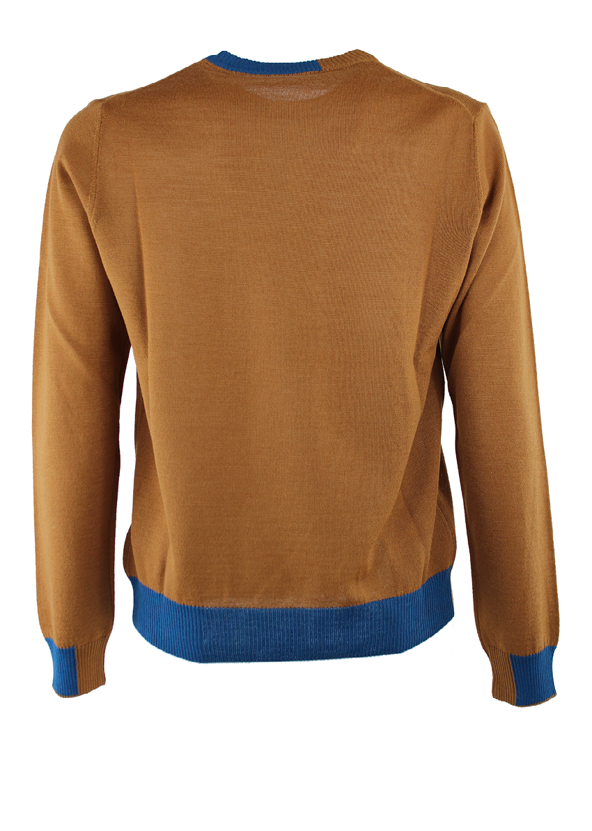 Crew neck in a wool blend with contrasts