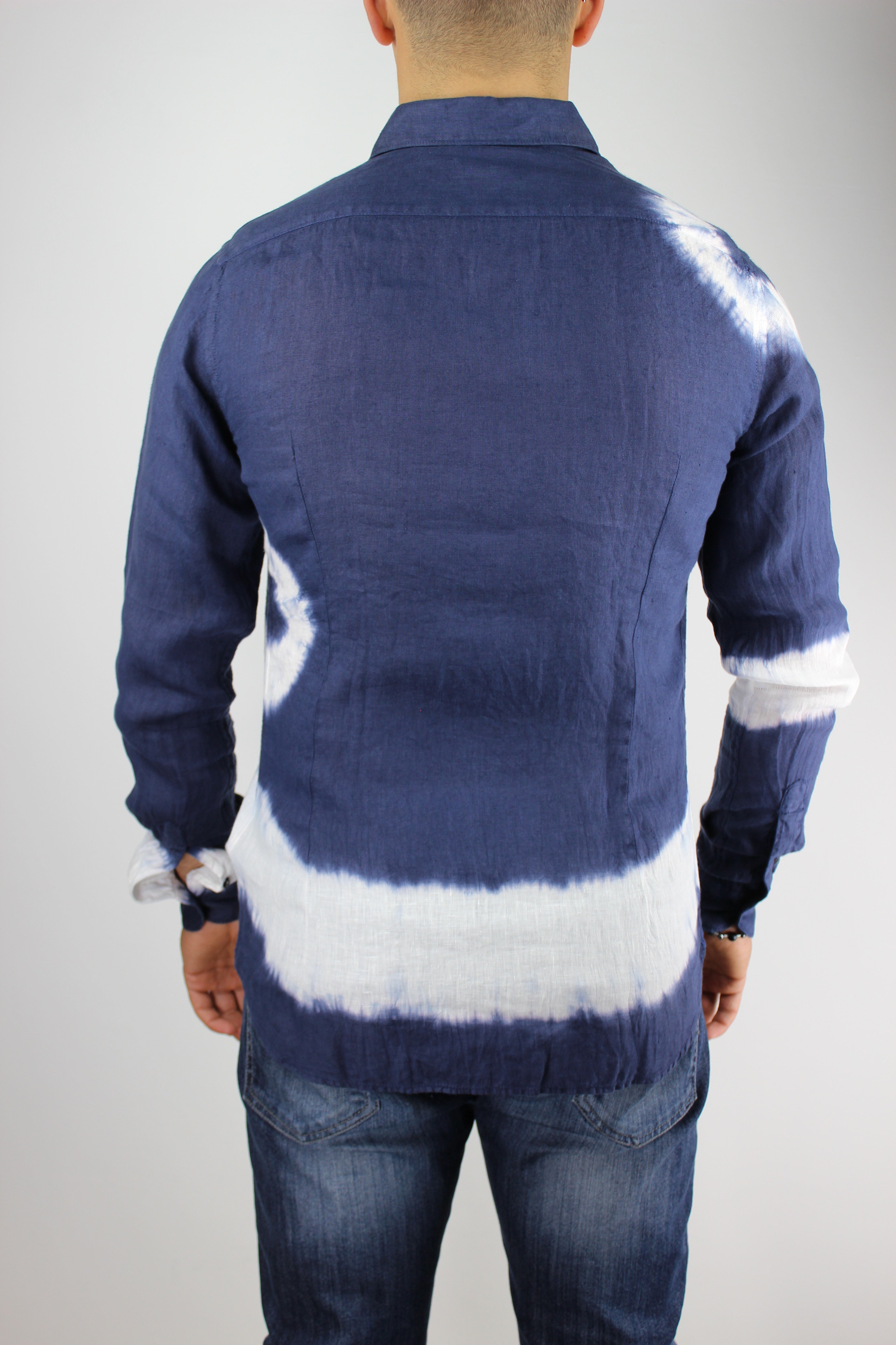 Camicia Lino Effetto Tie Dye Tintoria Mattei